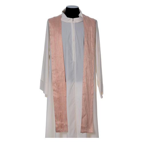 Chasuble rose 100% pure soie shantung 5