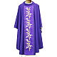 Chasuble in wool double twisted yarn with wheat embroidery s1