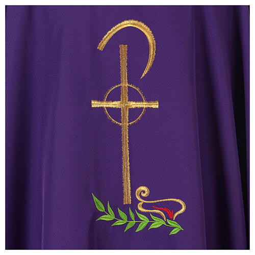 Chasuble in polyester with Chi-Rho and wheat symbol 2