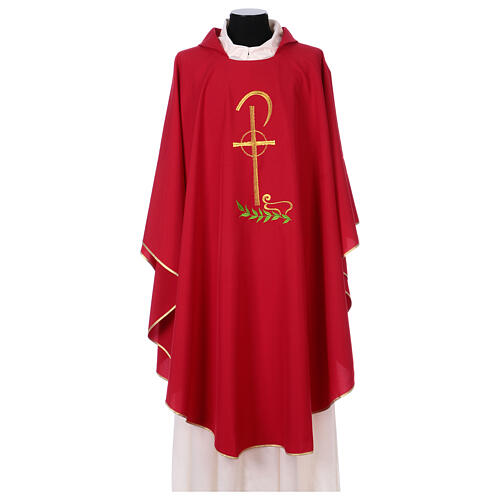 Chasuble in polyester with Chi-Rho and wheat symbol 4