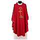 Chasuble in polyester with Chi-Rho and wheat symbol s4