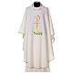 Chasuble in polyester with Chi-Rho and wheat symbol s5