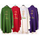 Chasuble in polyester with Chi-Rho and wheat symbol s7