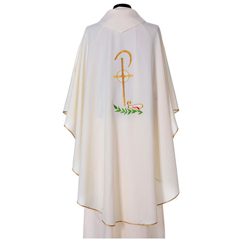 Gothic Chasuble with Chi-Rho and wheat symbol in polyester 8