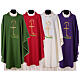 Gothic Chasuble with Chi-Rho and wheat symbol in polyester s1