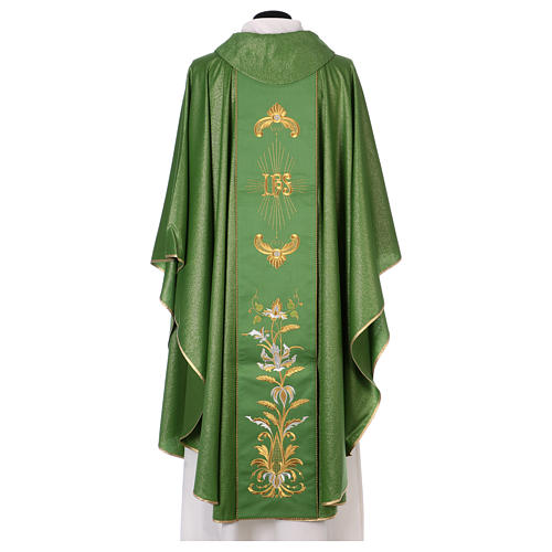 Chasuble in wool and lurex with embroidery on galloon 3