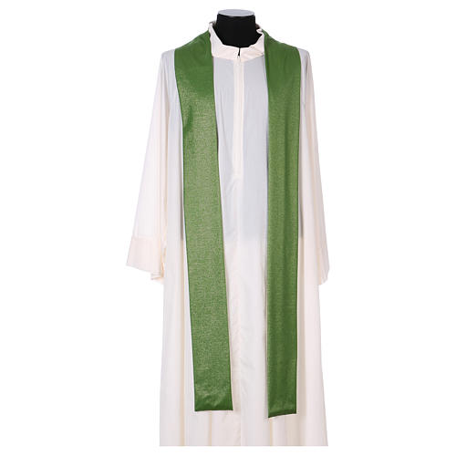 Chasuble in wool and lurex with embroidery on galloon 5