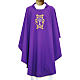 Chasuble in polyester with Monstrance and floral embroidery s1
