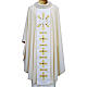 Chasuble in wool with double twisted yarn and JHS embroidery s1