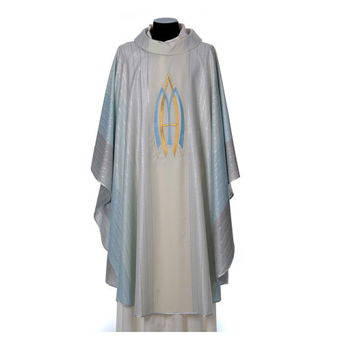 Semi-Gothic Marian Chasuble in pure Tasmanian wool blend. 1