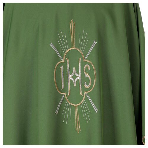 Chasuble in polyester with JHS and rays embroidery 2
