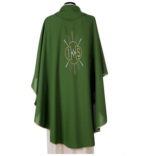 Chasuble in polyester with JHS and rays embroidery 4