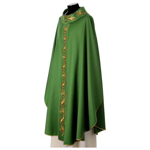 Chasuble in pure wool with floral embroidery on galloon 3