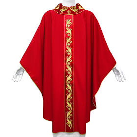 Pure Wool Chasuble with floral embroidery on galloon | online sales on ...