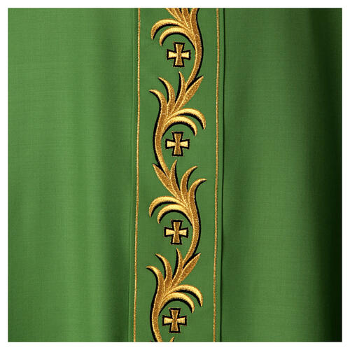 Pure Wool Chasuble with floral embroidery on galloon 4