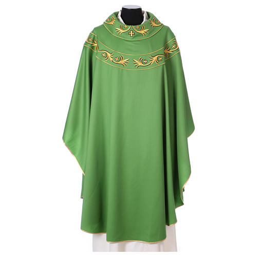 Chasuble in pure wool with embroidered galloon 1