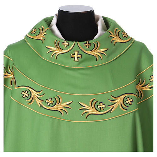 Catholic Priest Chasuble in pure wool with embroidered galloon 2