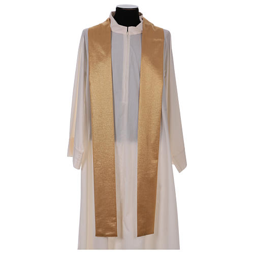Liturgical Chasuble in wool and lurex, double twisted yarn and embroidery 6