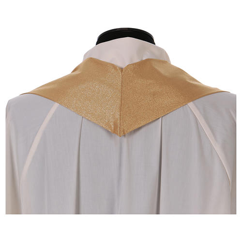 Liturgical Chasuble in wool and lurex, double twisted yarn and embroidery 7