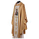 Liturgical Chasuble in wool and lurex, double twisted yarn and embroidery s4