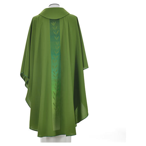 Chasuble in polyester with olive branch embroidery on orphrey 10