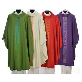 Casullas: Casulla 100% poliéster bordado rama de ulivo