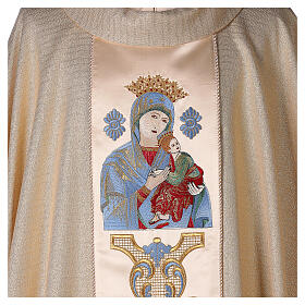 Marian Chasuble in wool and lurex, with double twisted yarn