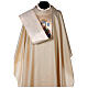 White Marian Chasuble in wool and lurex, with double twisted yarn s6