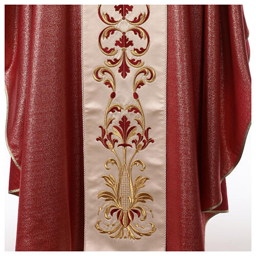 Chasuble wool and lurex, double twisted yarn, Divine Mercy 3