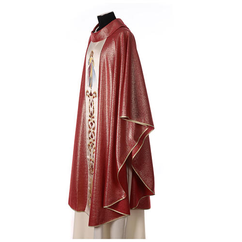 Chasuble wool and lurex, double twisted yarn, Divine Mercy 4