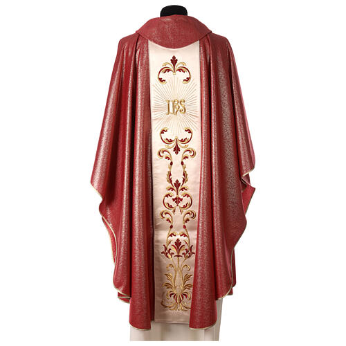 Chasuble wool and lurex, double twisted yarn, Divine Mercy 7