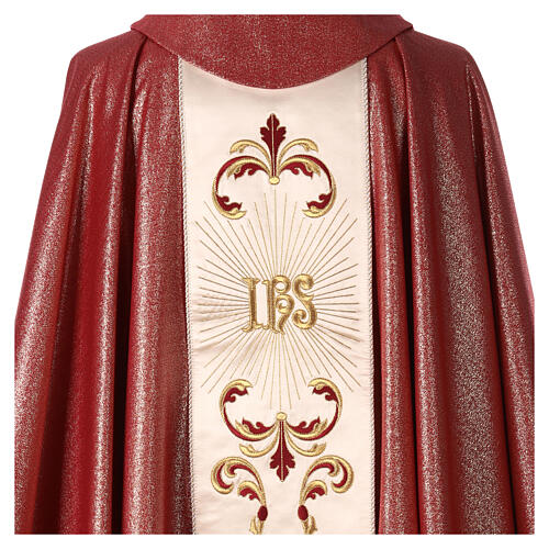 Chasuble with Divine Mercy in wool and lurex, double twisted yarn 8