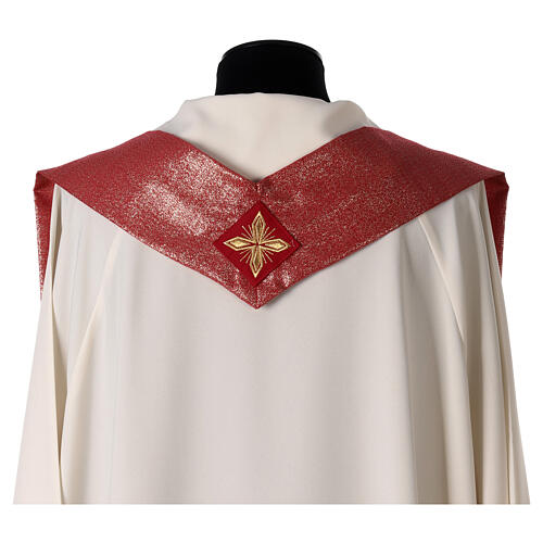 Chasuble with Divine Mercy in wool and lurex, double twisted yarn 10