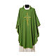 Chasuble in polyester with JHS, cross and wheat embroidery s3