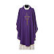 Chasuble in polyester with JHS, cross and wheat embroidery s5
