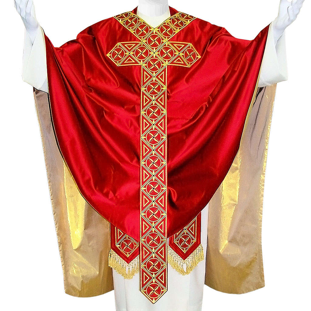 Medieval Chasuble in pure silk with embroideries on orphrey | online ...