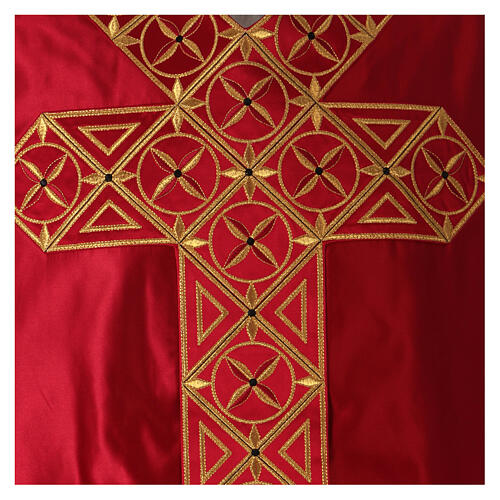 Casulla medieval 100% pura seda natural cinta bordada decorada 4