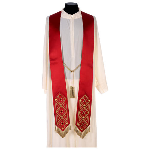 Chasuble gotique 100% pure soie broderie sur bande centrale 16