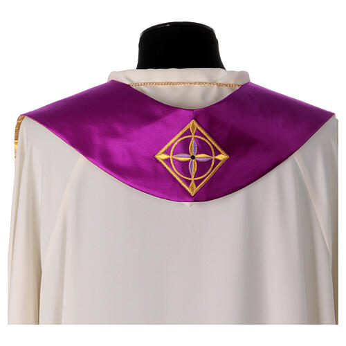 Chasuble gotique 100% pure soie broderie sur bande centrale 21