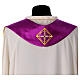 Chasuble gotique 100% pure soie broderie sur bande centrale s21