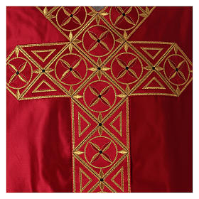 Pure Silk Medieval Gothic Chasuble with embroideries on orphrey