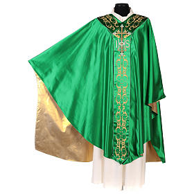 Pure Silk Medieval Chasuble with floral embroidery on orphrey