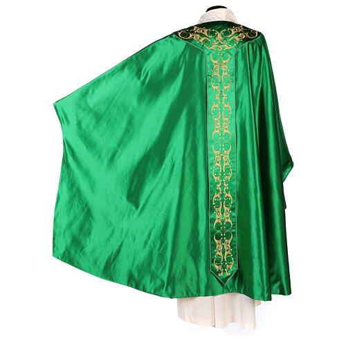 Pure Silk Medieval Chasuble with floral embroidery on orphrey 13