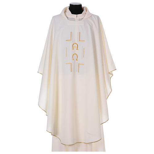 Chasuble in polyester with Alpha Omega symbol 6