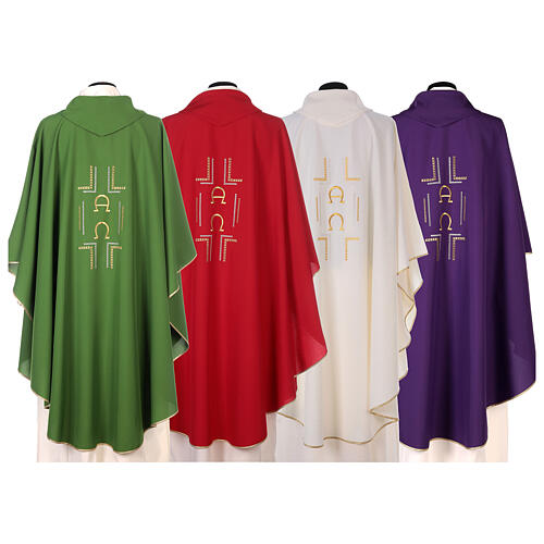 Chasuble in polyester with Alpha Omega symbol 8