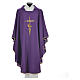 Liturgical Chasuble in polyester with JHS and wheat embroidery s3