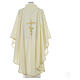 Liturgical Chasuble in polyester with JHS and wheat embroidery s6