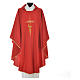 Liturgical Chasuble in polyester with JHS and wheat embroidery s7