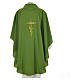 Liturgical Chasuble in polyester with JHS and wheat embroidery s10