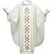 Catholic Chasuble in wool and lurex with floral embroidery on orphrey s1